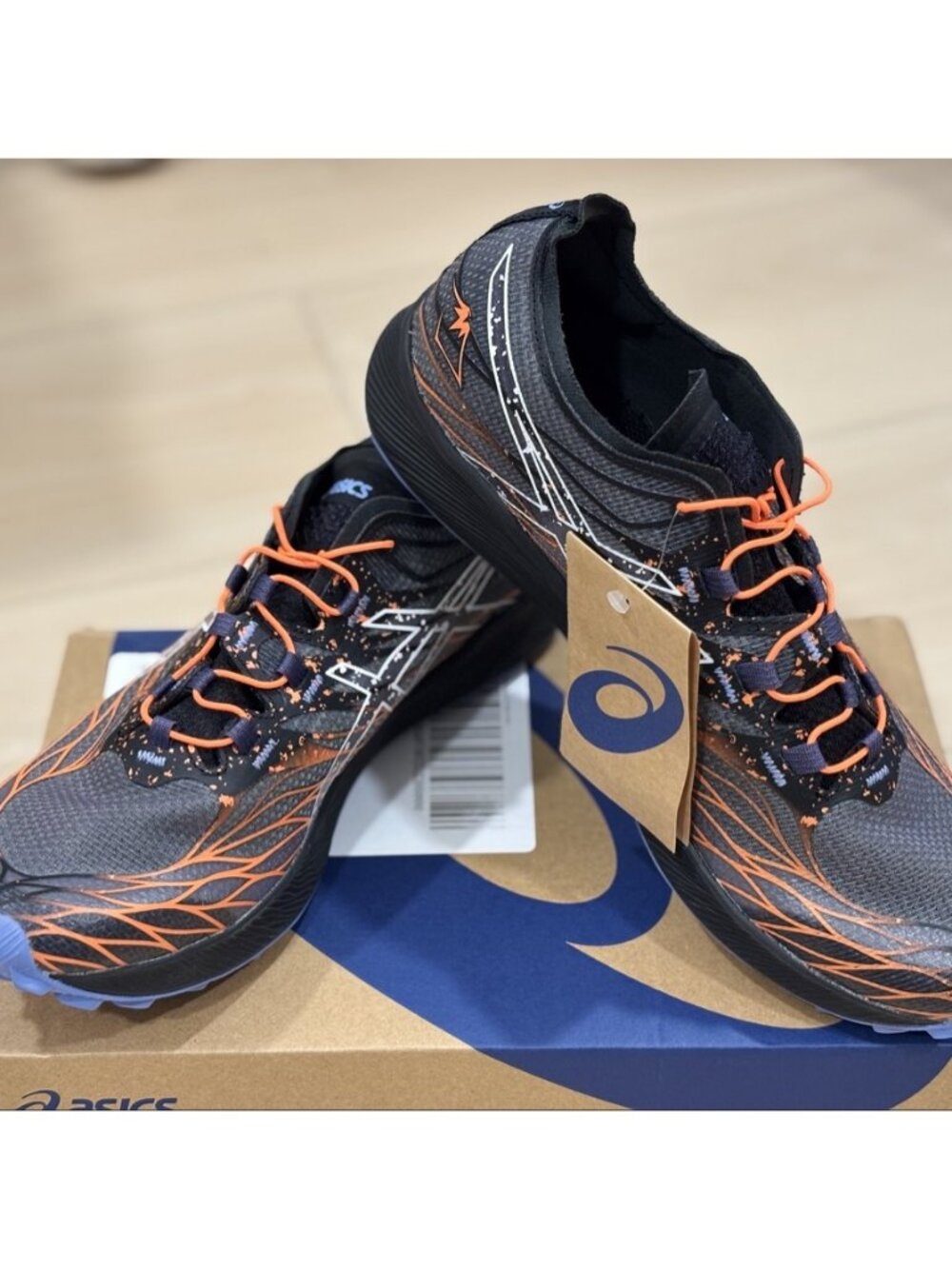 ASICS Fujispeed Trail Running Shoes Men's 9 Black White